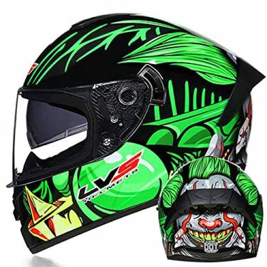 Imagem de TRIPERSON Capacete de motocicleta completo aprovado pelo DOT para motocicleta, ciclomotor de rua, capacete de acidente, masculino e feminino (óculos transparentes, GG)