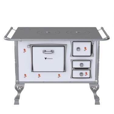 Imagem de Fogão a Lenha GII N 2 Branco Flor Sem Tampa Saida Esquerda