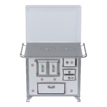 Imagem de Fogão a Lenha GII N 2 Gab Sec Branco Buque com Tampa Saida Esquerda