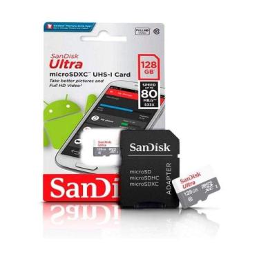 Imagem de Cartão Memória Sandisk Micro Sd Ultra 128gb 80mb/s Classe 10