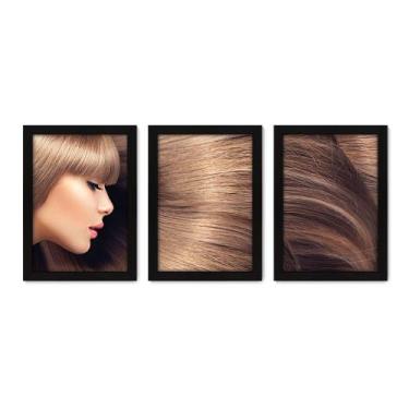 Imagem de Kit Com 3 Quadros - Salão de Beleza Cabeleireiro Mulher - 267kq02p - A