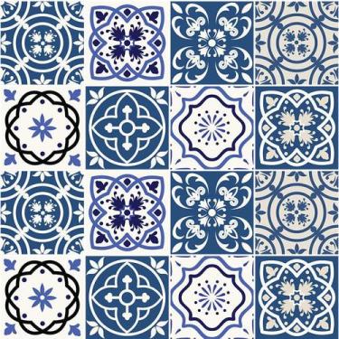 Imagem de Adesivo de Azulejo - Ladrilho Hidráulico - 20cm x 20cm - 16un - 385Azg