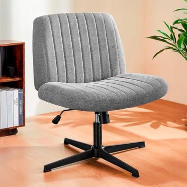 Imagem de Cadeira Escritório DT3 Dolly, Criss Cross Cosy Chair, Original, Assento Extra Grande e Largo, Leisure, Penteadeira, Escrivaninha. (Tecido, Grey)