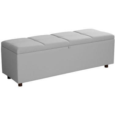 Imagem de Baú Recamier Espanha Veludo Cinza 160 cm - TNA Decor