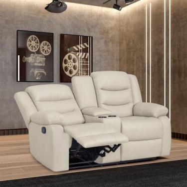 Imagem de Poltrona Reclinável Sala de Cinema 2 Lugares Massagem Aquecimento Holl