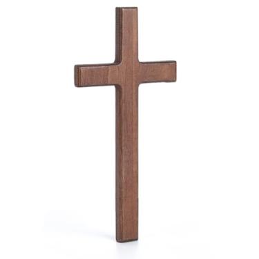 Imagem de DICOSMETIC 1 peça 21,5 x 10,5 cm decorações de parede cruz de madeira cristã pequena cruz de madeira pendurado na parede crucifixo de madeira religioso presente de Páscoa para decoração de casa e