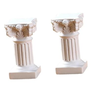 Imagem de Generic 2 peças estátuas de pilares romanos estátuas de colunas romanas esculturas decorativas de resina para casa mesa de casamento pátio decoração de, Style B