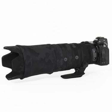 Imagem de CHASING BIRDS Capa protetora de lente impermeável camuflada para Nikon Z 100-400 mm f/4.5-5.6 VR S capa protetora de lente à prova de chuva (preto sombra, com 1,4X e 2,0X TC)