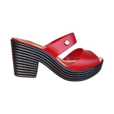 Imagem de Tamanco Retrô:francesinha MissMiss 242 Salto Plataforma Alta - Miss Mi