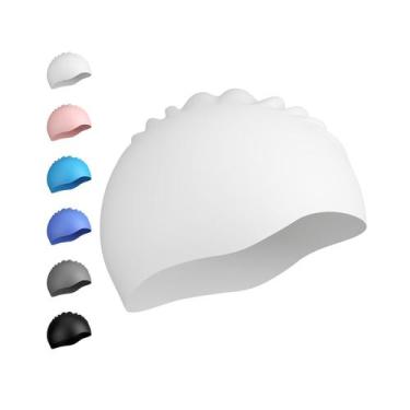 Imagem de Touca de natação de silicone para banheira de piscina para criança adu