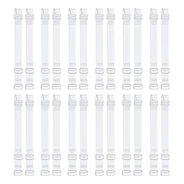 Imagem de GSHLLO 12 pares de alças de sutiã transparentes ajustáveis invisíveis alças elásticas de dança sutiã de substituição transparente