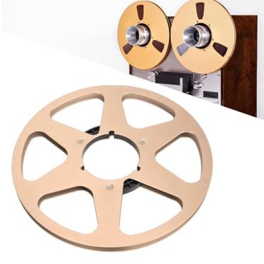 Imagem de Diyeeni Cartão de Aceitação de Fita de áudio, Carretel Vazio de Alumínio 10,5 Polegadas Bobina Em Branco para Fita de Bobina para Fita de 1/4 de Polegada, 6 Orifícios (Ouro)