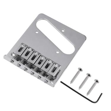 Imagem de DIAO79NI 53 mm (2,087 polegadas) Metal Guitar Telecaster Bridge Modern 6-Saddle para guitarra elétrica Fender Squier Telecaster, cromada