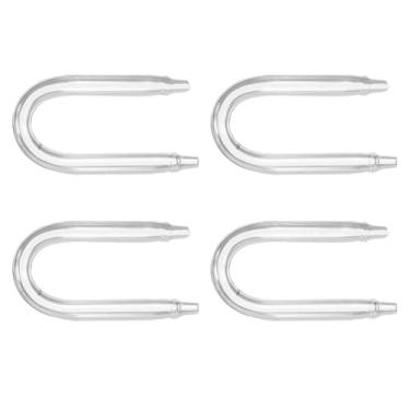 Imagem de POPETPOP 4 peças difusor de CO2 em forma de U tubo de vidro de refinação de CO2 conector de mangueira de dióxido de carbono para aquário acessórios de bomba de ar transparente