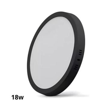 Imagem de Plafon de Led Sobrepor Redondo Eco 18W 6500K Preto Bivolt BDPD-1200-19