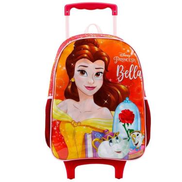 Imagem de Mochila Escolar Rodas M A Bela Fera Princesa Disney 11531