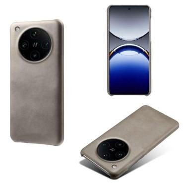 Imagem de Capa para OPPO Find X8 Pro 5G,Proteção contra quedas,Casca de volta de cor sólida simples,Design de couro de imitação de plástico-Gray