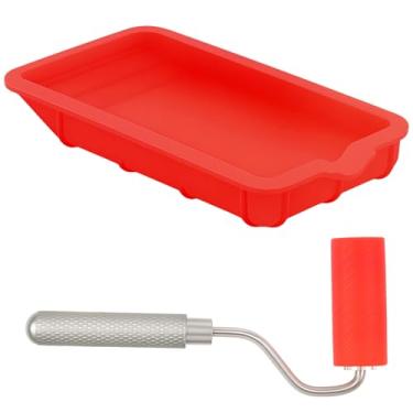 Imagem de Rolo de silicone com bandeja, rolo de cola de rolo de pintura eficiente, kit de pintura profissional para artes artesanais, projetos de marcenaria e colagem, kit de cola de silicone, kit de pintura