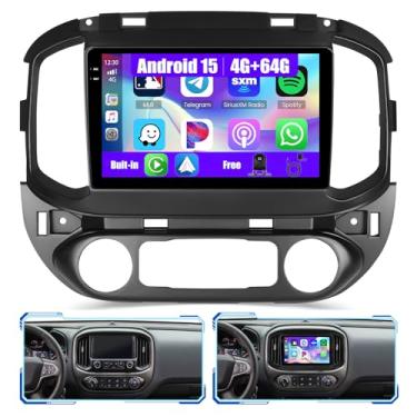 Imagem de Inefala [4G + 64G] Estéreo automotivo para Chevrolet Chevy Colorado GMC Canyon 2015-2019 com carplay sem fio/Android Auto, rádio automotivo com tela sensível ao toque de 23 cm com GPS, Bluetooth, WiFi