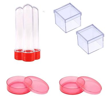 Imagem de 100 Latinhas Acrílicas Tubetes 13Cm Caixinhas 5X5 Vermelho