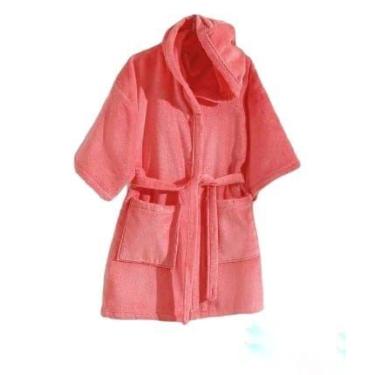 Imagem de Dohler roupao velour web infantil c/capuz ju-09, M, Rosa, 9974