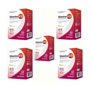 Imagem de Kit 5 Vitamina B12 Metilcobalamina 60 Comprimidos Maxinutri, Frutas Ve