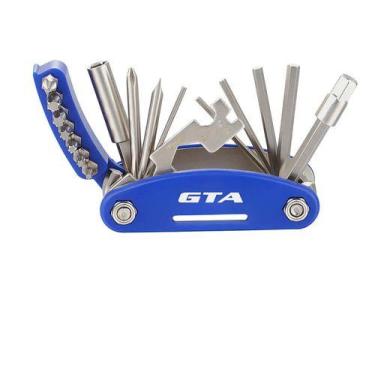 Imagem de Kit Ferramentas Canivete 16 Funções Chave Bike Bicicleta Pro - GTA, Az