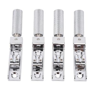 Imagem de RiToEasysports Ponte de Guitarra, Ponte de Baixo Sem Cabeça de 4 Corda e Tipo de Divisão de Bloqueio para Baixo (Prata)