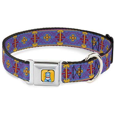 Imagem de Coleira de cachorro fivela de cinto de segurança clássica Aladdin Magic Carpet Tapeçaria azul roxo dourado vermelho 38 a 66 centímetros 2,5 cm de largura