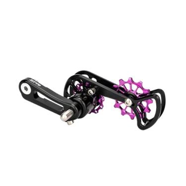 Imagem de menolana Tensor de corrente de velocidade única em liga de alumínio, resistente, reparo leve e portátil, acessórios de substituição para bicicletas, Preto Roxo