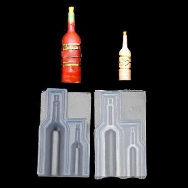 Imagem de ResinPro Pequena garrafa de vinho 3D molde de resina de silicone, garrafa de vidro, molde de silicone para colar, pingente, resina epóxi, fundição de joias, ferramenta de fabricação de joias, molde de