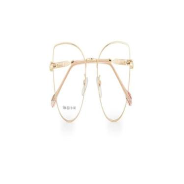 Imagem de Armação Óculos De Grau Feminina Gatinho Sarah Rose Gold - Palas Eyewea