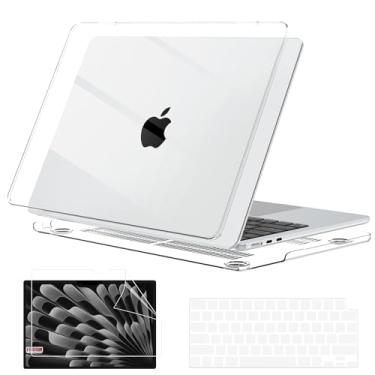 Imagem de QJUZO Capa compatível com MacBook Air de 15 polegadas 2025 2024 2023 2022 M4 M3 M2 A3241 A3114 A2941, capa rígida para laptop com protetor de tela + capa de teclado para MacBook Air de 15,3 polegadas