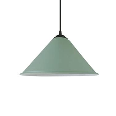 Imagem de CHENKUI Luminária pendente de montagem semi embutida abajur cone de metal cor macaron lustre industrial criativo moderno luz de teto interior base E27/E26, para sala de jantar quarto