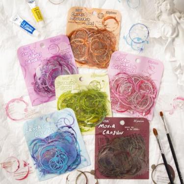 Imagem de Kit de adesivos de scrapbook círculo aquarela 180 peças círculo PET transparente à prova d'água conjunto de adesivos para lixo diário garrafas de água telefone laptop decalques pacote para
