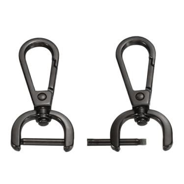 Imagem de PATIKIL Ganchos de fecho giratório de 1,5 cm, 2 peças de ganchos de pressão destacáveis, fechos de garra de lagosta giratórios, com barra de parafuso para bolsa, cordão de bolsa, ferragens de