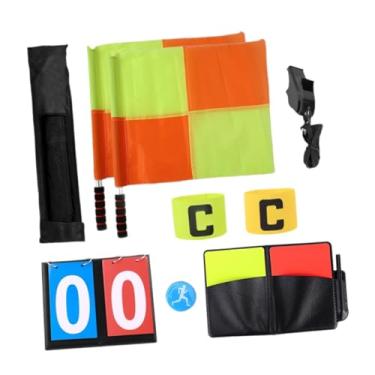 Imagem de simhoa Kit de árbitro de futebol, bandeirinha de futebol e rúgbi, acessórios profissionais, bandeira de árbitro para treinamento de basquete e competição de