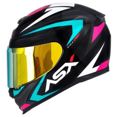 Imagem de Capacete Fechado ASX Eagle Street Tiffany Brilho com Viseira Colorida 