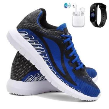 Imagem de Kit Tênis de Academia e Corrida Masculino Esporte Super Leve com Relógio e Fone-Masculino