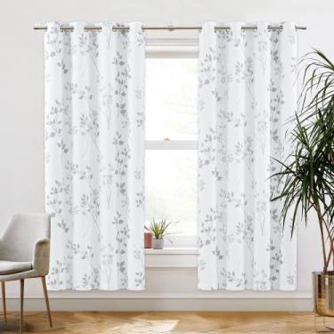 Imagem de Cortinas Blackout Beauoop Floral 100% Blackout 180x180cm Cinza