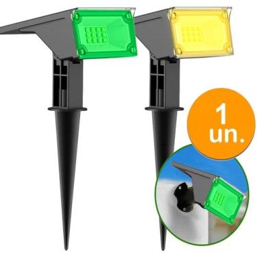 Imagem de Refletor Ecoforce Solar 6 Leds 50x Mais Forte Dual Color Verde e Branc
