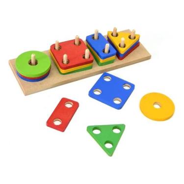 Imagem de Jogo Educativo Prancha de Seleção Forma Geométrica com 17 Peças  Base 