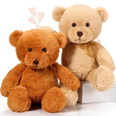 Imagem de Urso de pelúcia Wettarn de pelúcia de 45 cm com laço para crianças, pa