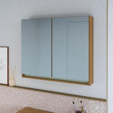 Imagem de Armário Espelheira para Banheiro 100% Mdf com 2 Portas Lívia Freijo/Moscatel/Urbi
