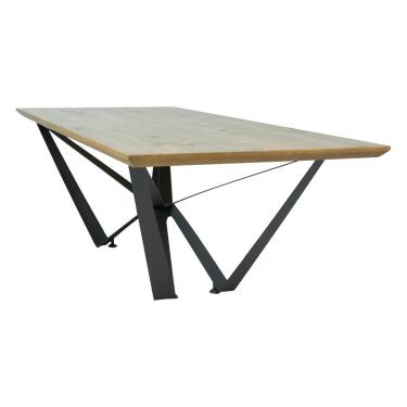 Imagem de Mesa de Jantar Base de Ferro Shaman 220cm Castanho Oregon - Gran Belo