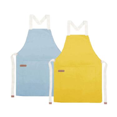 Imagem de Avental Azul Amarelo Algodao Confeitaria Padaria Doceria 2un