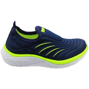 Imagem de Tênis Infantil Via Vip Slip-On Confortável Ondulado Menino, 27, Azul, 