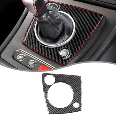 Imagem de Moldura de acabamento do indicador de engrenagem de controle central compatível com Alfa Romeo 159 Brera Spider 2004-2011 de fibra de carbono macia indicador de carro adesivo decorativo moldura painel