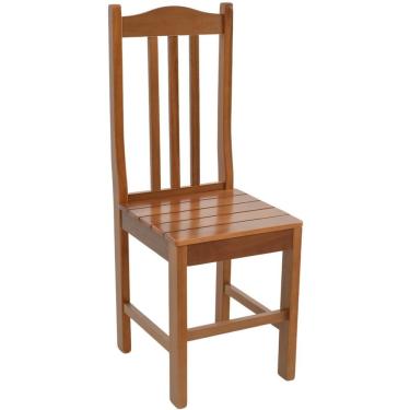 Imagem de Cadeira Jantar Colonial Tradicional Em Madeira Maciça Carvalho Assento Ripado