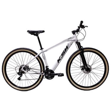 Imagem de Bicicleta Aro 29 Ksw 21 Marchas Alumínio Cambio Shimano Freio A Disco - Branco -ad Preto - 19 Branco -ad Preto